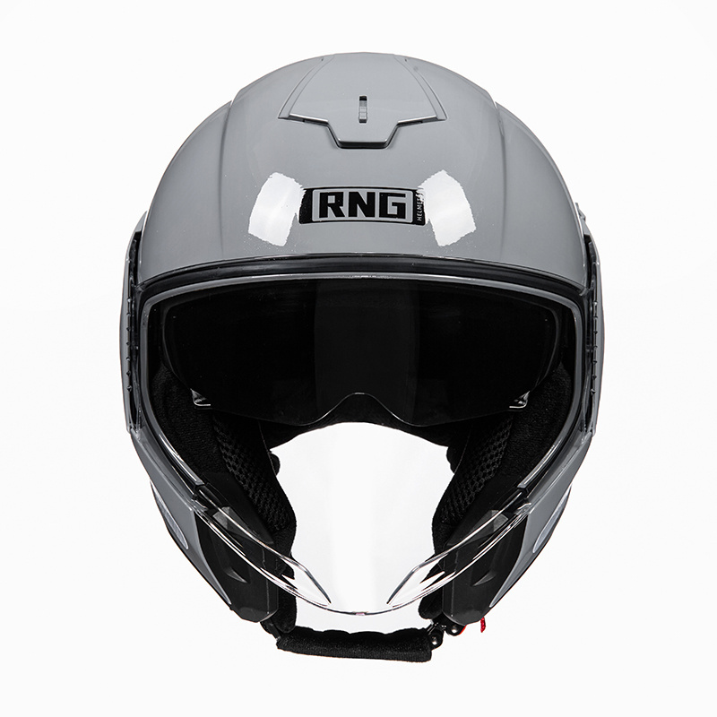 RNG/BY-790 Grey 2024 New pedal helmet Dual lens ABS Wear resistant impact helmet Motorcycle helmet