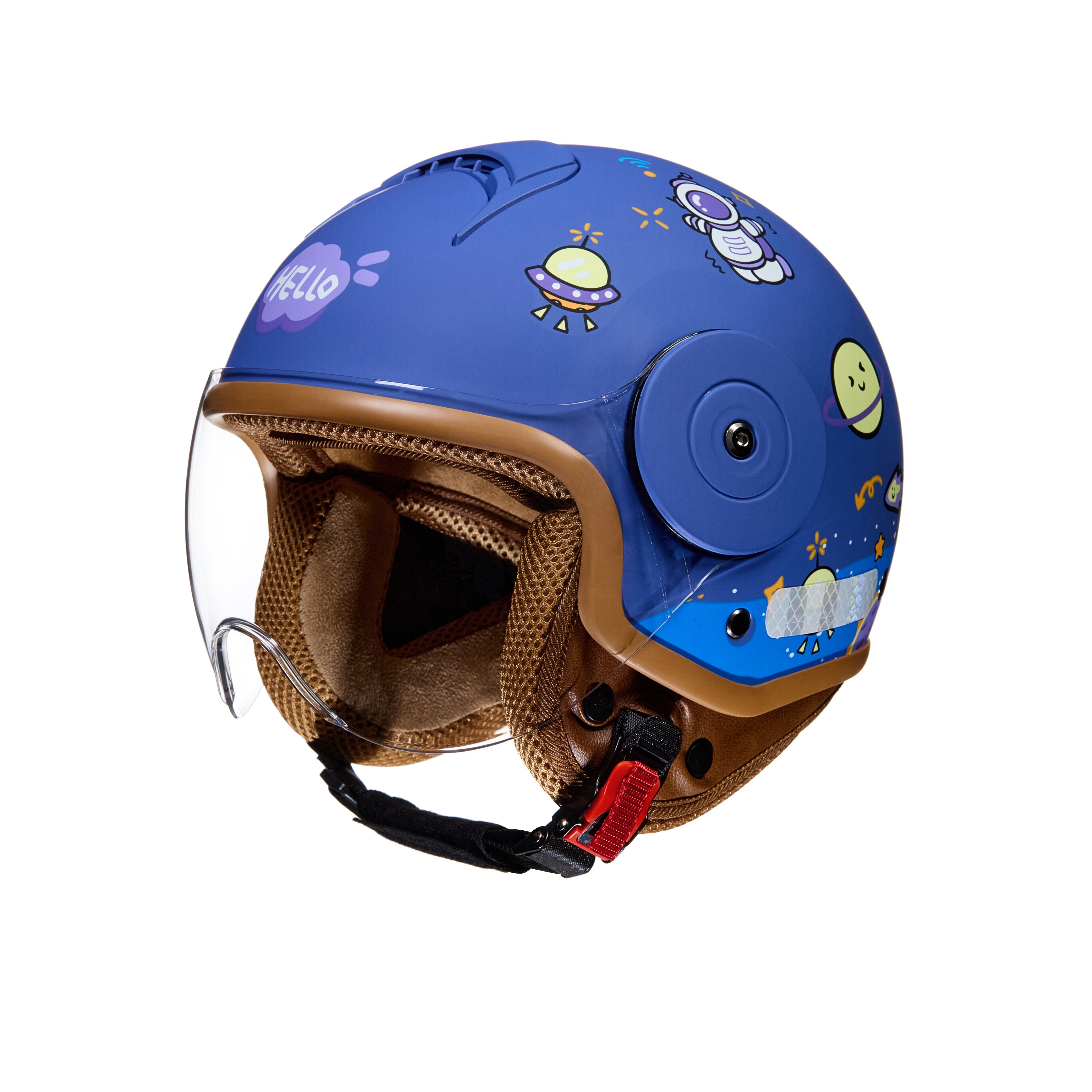 BYB/RNG starry sky blue BY-750S children's helmet for all seasons children's electric car half helmet boys and girls