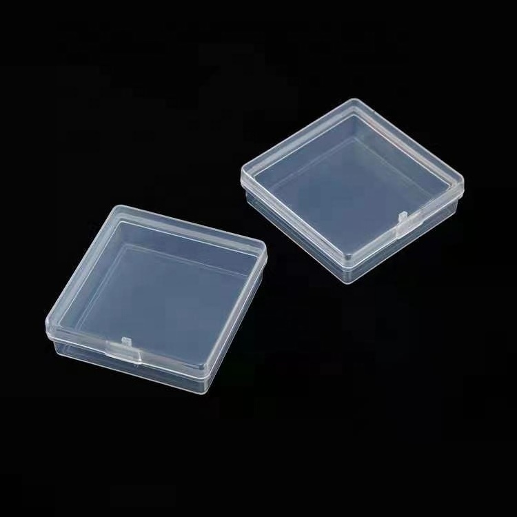 New Small PP Plastic Transparent With Lid Square Collection Container Cards Jewelry Storage Box