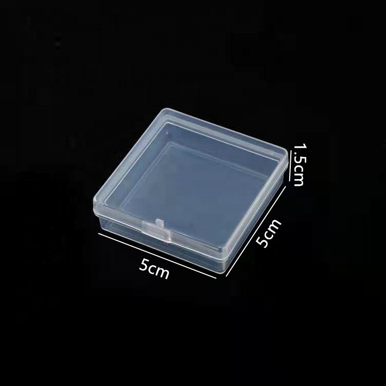 New Small PP Plastic Transparent With Lid Square Collection Container Cards Jewelry Storage Box