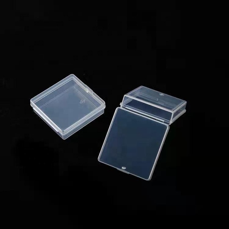 New Small PP Plastic Transparent With Lid Square Collection Container Cards Jewelry Storage Box