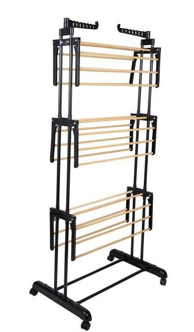 Customized Clothes Drying Rack 3 Tier Garment Rack for Outdoor and Indoor Iron Tube Sturdy Standing Clothes Hanger