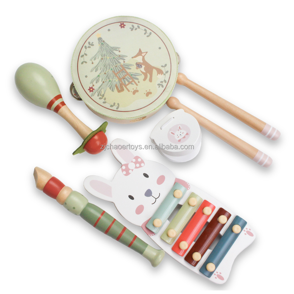 NEW Chaoer 4 in 1 Toddler Musical Percussion Instruments Toy Wooden Xylophone Kids Musical Toys sets for kids 2024