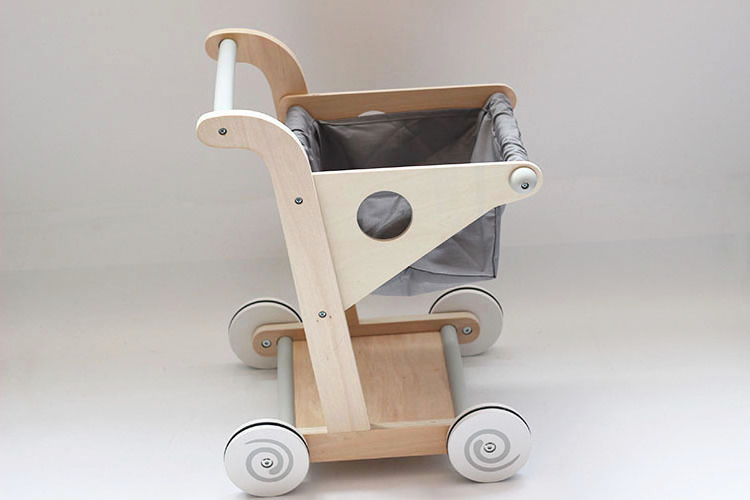 2024 Wooden baby walker Push Pull Doll stroller Shopping cart Boys and girls sit standing learning baby walker toddler toys