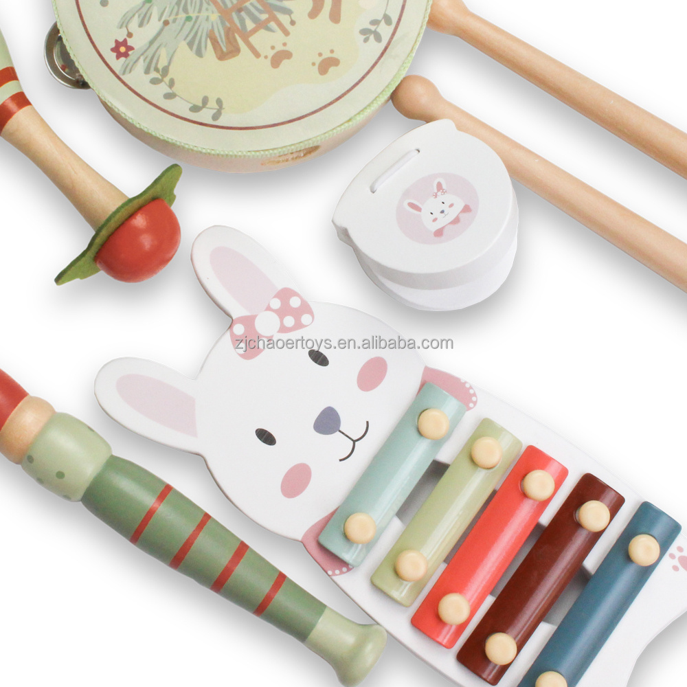 NEW Chaoer 4 in 1 Toddler Musical Percussion Instruments Toy Wooden Xylophone Kids Musical Toys sets for kids 2024