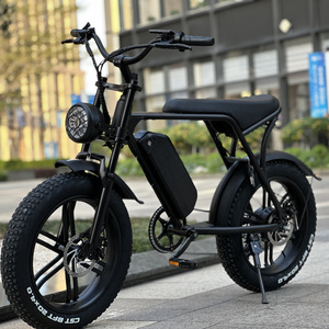 20 Inch OUXI V8 fat tire electric fatbike 750W 1000W 48V 15AH 30AH V8 All Terrain Ebike Mountain Full suspension Fat Tire