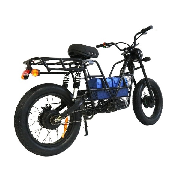 Fast 50mph Dual Motor 2000W 4000W Electric Bicycle 52V Ebike Fat Tire Beach Electric Cafe Racer Electric Bike