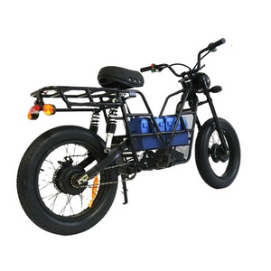 Fast 50mph Dual Motor 2000W 4000W Electric Bicycle 52V Ebike Fat Tire Beach Electric Cafe Racer Electric Bike