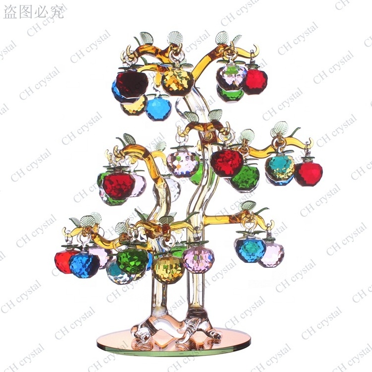 Hot sale K9 Crystal apple tree for home decor crystal glass table centerpieces