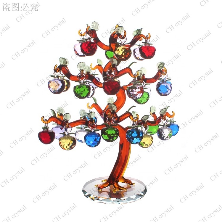 Hot sale K9 Crystal apple tree for home decor crystal glass table centerpieces