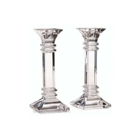 Top grade clear crystal candle holder K9 glass candlestick for table centerpiece home decoration