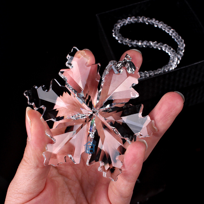 Christmas Snowflake Hanging Crystal ornaments For Christmas Tree Decor and Holiday Gifts