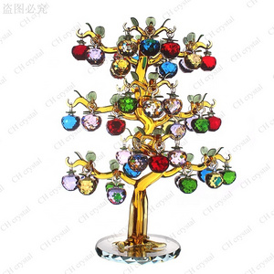 Hot sale K9 Crystal apple tree for home decor crystal glass table centerpieces