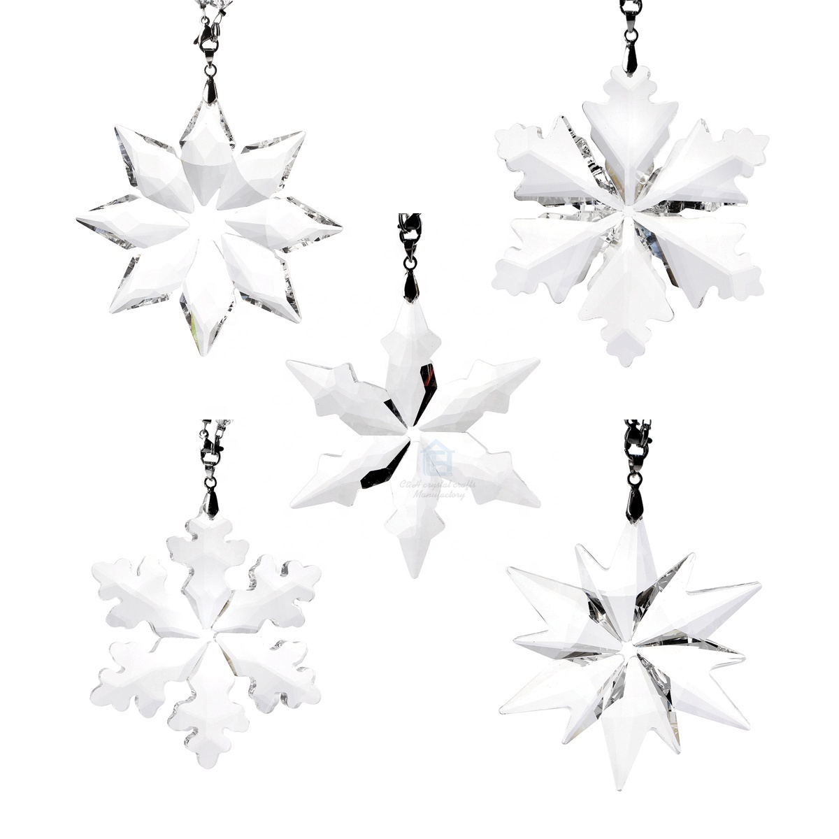 Christmas Snowflake Hanging Crystal ornaments For Christmas Tree Decor and Holiday Gifts