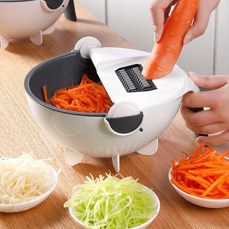 New Kitchen Fruits Cutter 9 In 1 Portable Vegetable Chopper Bowl And Colander Set 9-in-1 Deluxe Vegetable Chopper