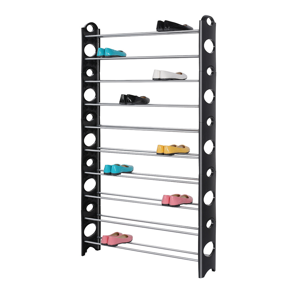 Hot Sale Stock Portable 10 Tier Standing Shoe Rack Organizer Tower Stackable Shoes Storage Shelf for 30 Pairs of Shoes