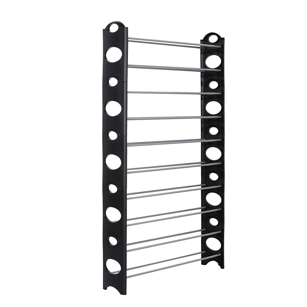 Hot Sale Stock Portable 10 Tier Standing Shoe Rack Organizer Tower Stackable Shoes Storage Shelf for 30 Pairs of Shoes