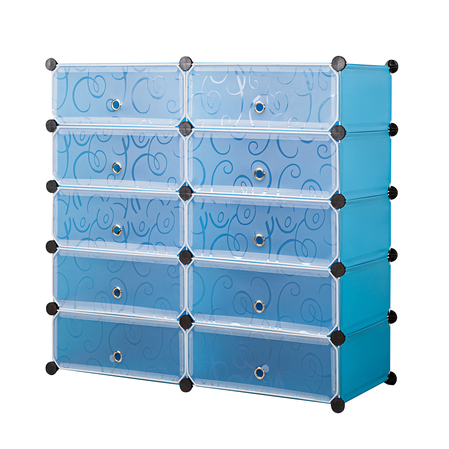 Hot Sale Stackable 10 Cubes DIY Plastic Shoe Storage Organizer