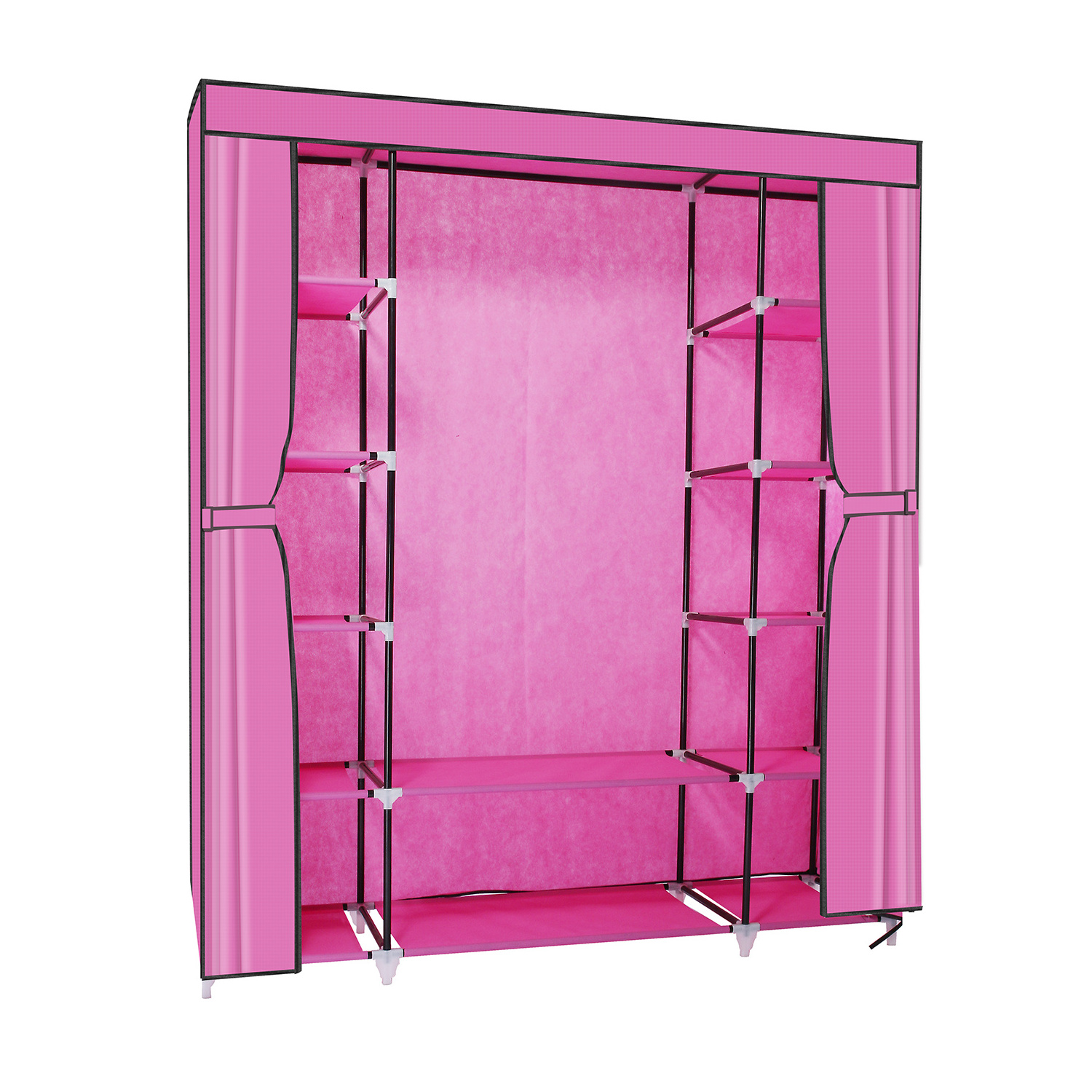 Big Non Woven Fabric Storage Simple Wardrobe With 3 Rolling Door Design Armario