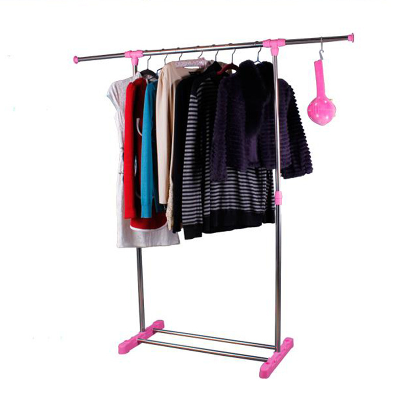 Customized Steel Clothes Rack Single Drying Rack With 4 Wheels