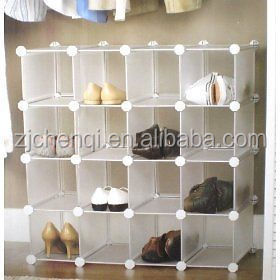 Multi Use DIY Plastic 12 Cube Shoe Rack, Shoes Cabinet without door