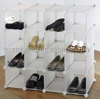 Multi Use DIY Plastic 12 Cube Shoe Rack, Shoes Cabinet without door