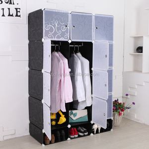 DIY Plastic Wardrobe Closet Bedroom Armoires 12 Cube Storage with shoe rack TM-608