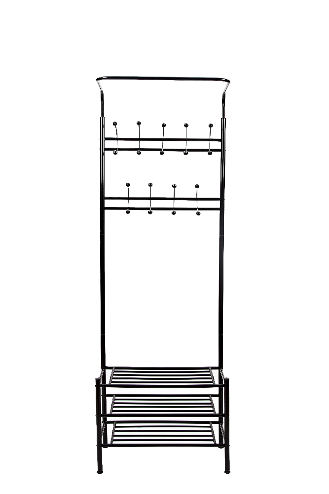 TM-501 Metal Steel Coat Rack and Corner Storage Shelf for Living Room and Home Furniture