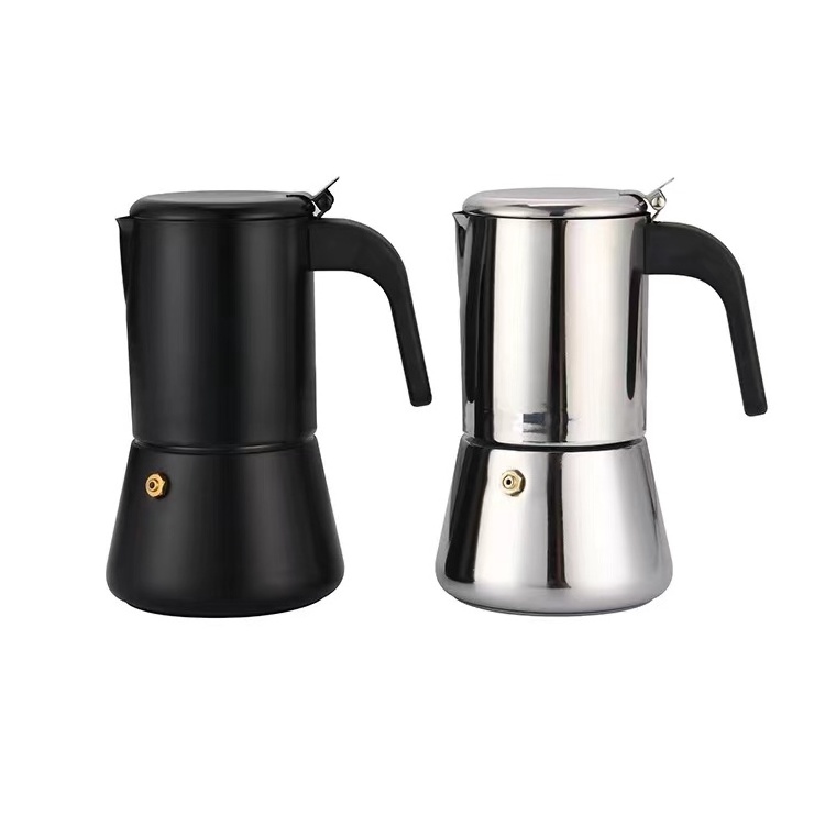 2023 Italian 6cups black Stainless Steel Stovetop Coffee Maker moka pot