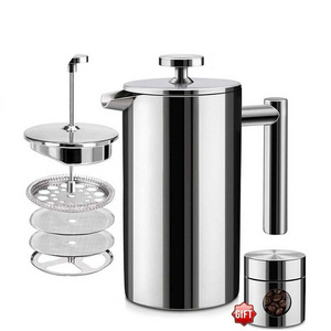 Stainless steel French press pot with filter double insulation brewing tea pot filter press pot tea brewer