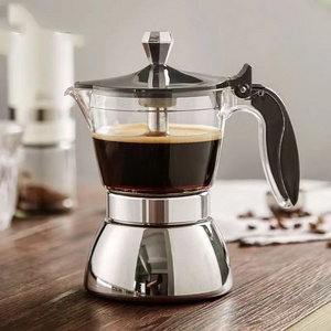 Stovetop 3 6 9 12 Cups Pots Bialetti Ceramic Mocha Espresso Italian Glass French Drip Coffee Maker Moka Pots