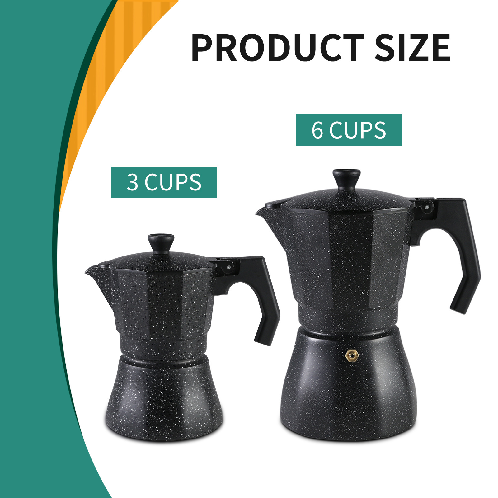 Stock 3cup 6 Cups Stone Color Cafeteira Expresso Aluminum Moka Pot Espresso Coffee Maker