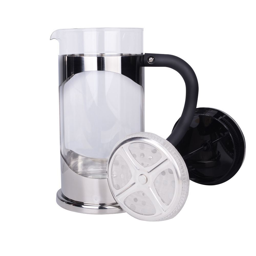 New Arrival Friendly 350ml Quality Large Glass Coffee Maker Stainless Steel Cafetiere French Press