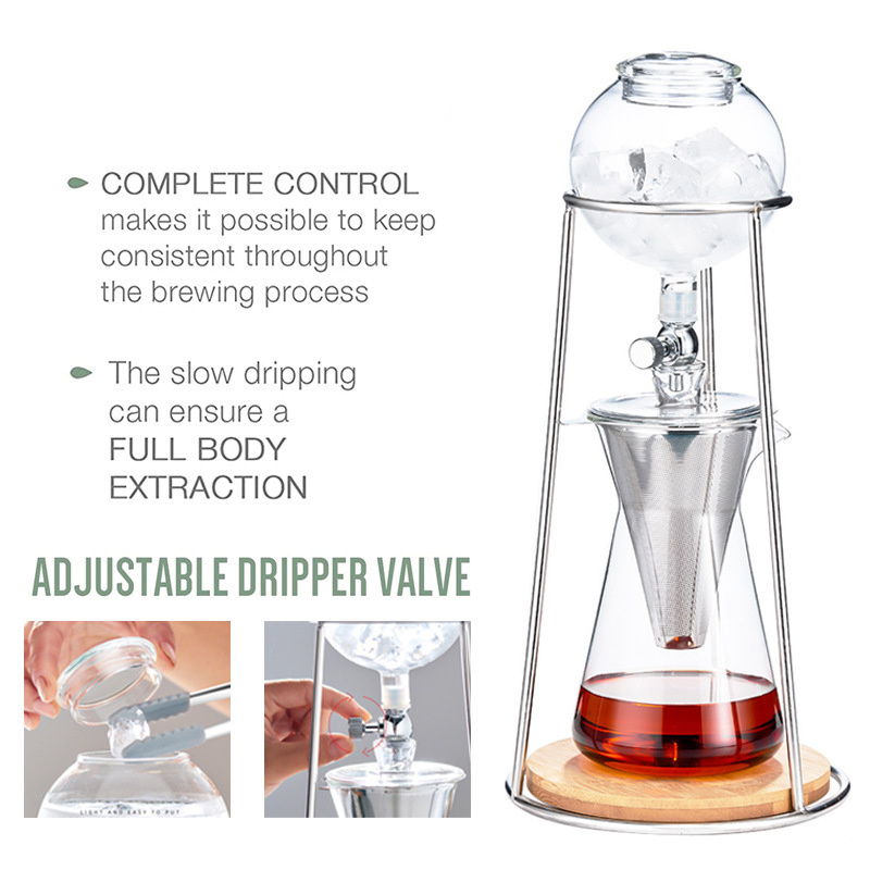 American ice drip coffee pot household cold extraction pot drip type hand-brewed coffee cold extraction tea drip pot coffee set