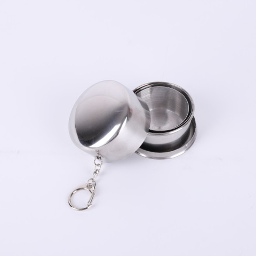 wholesale metal stainless steel collapsable camping shot glass cup