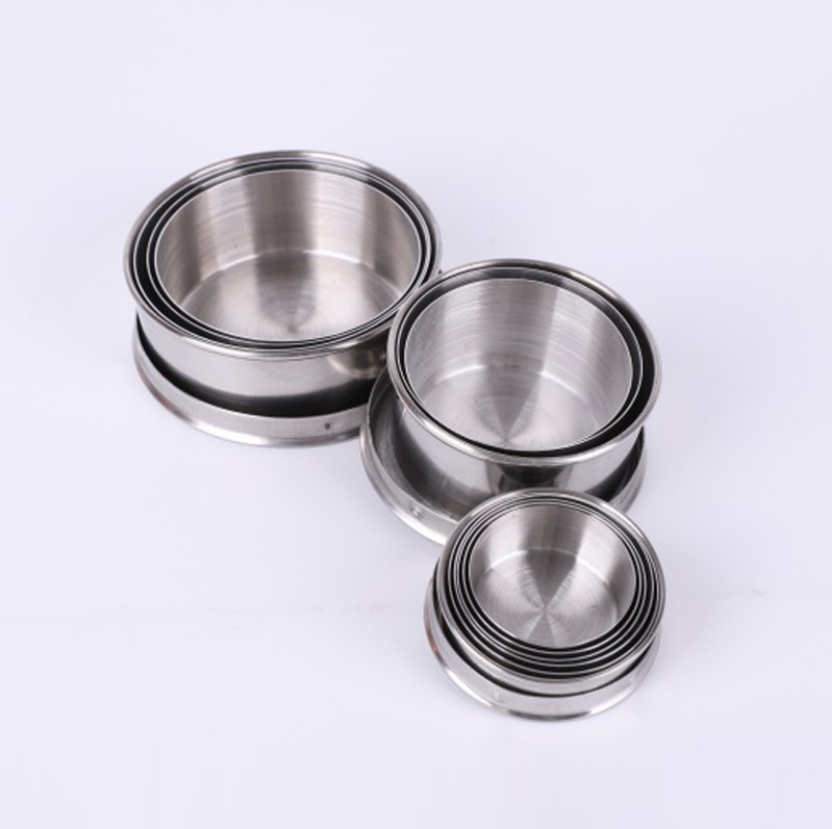 wholesale metal stainless steel collapsable camping shot glass cup