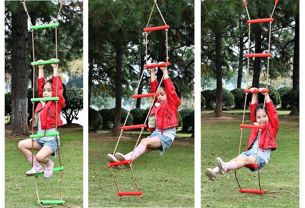 Kids climbing rope ladder rope access ladder for outdoor garden swing