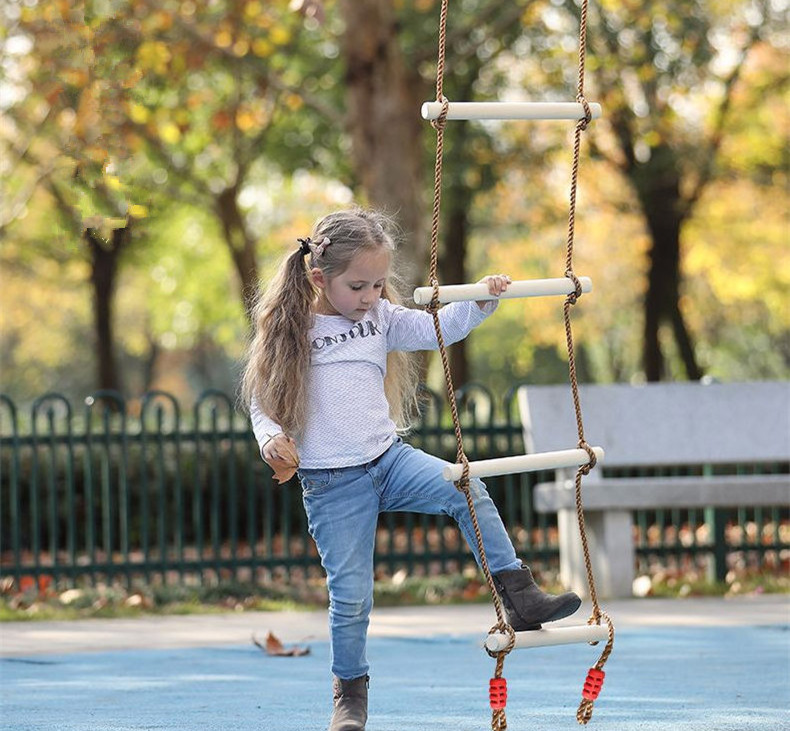 Wooden step ladder monkey bars with swing sets playground outdoor