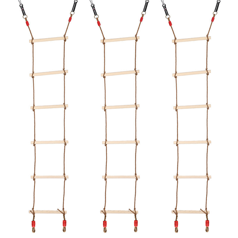 Wooden step ladder monkey bars with swing sets playground outdoor