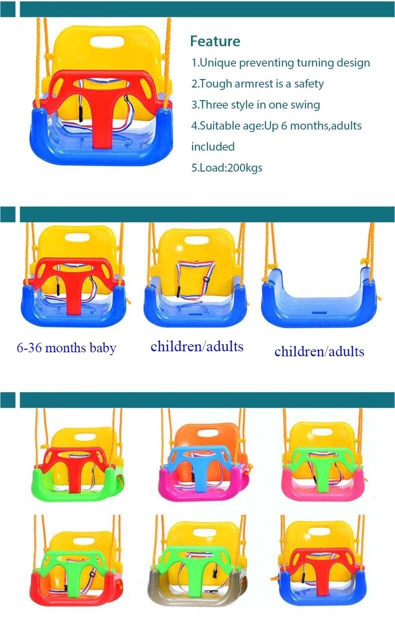 Baby Swing High Chair plastic outdoor hanging playground baby swing seat for toddler