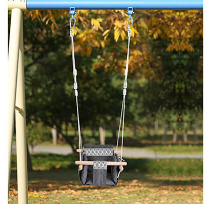 New Design Dark Grey Canvas Lace Swing with Pillow Hanging Gym for Kids