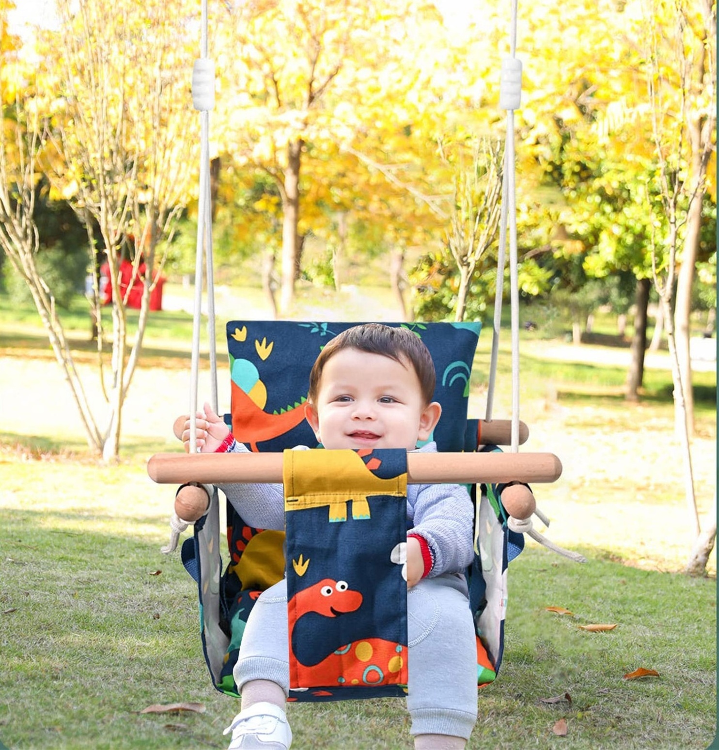 Baby swing Indoor Canvas cotton wood swing seat