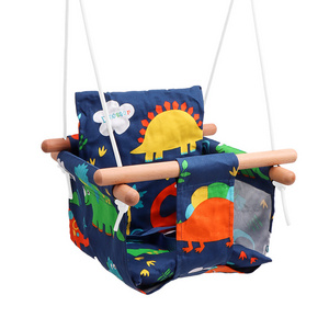 Baby swing Indoor Canvas cotton wood swing seat