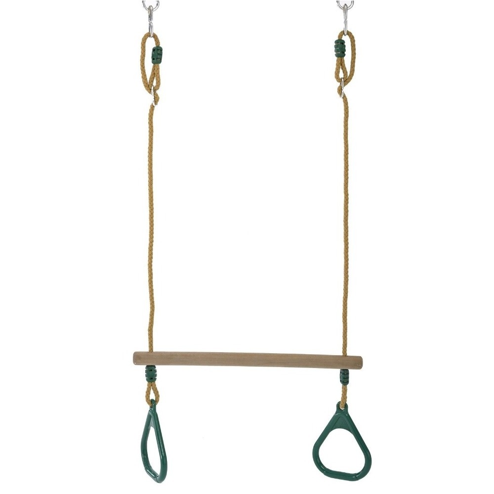 rich technical force stocked outdoor timber trapeze swing Playground Trapeze with Rings