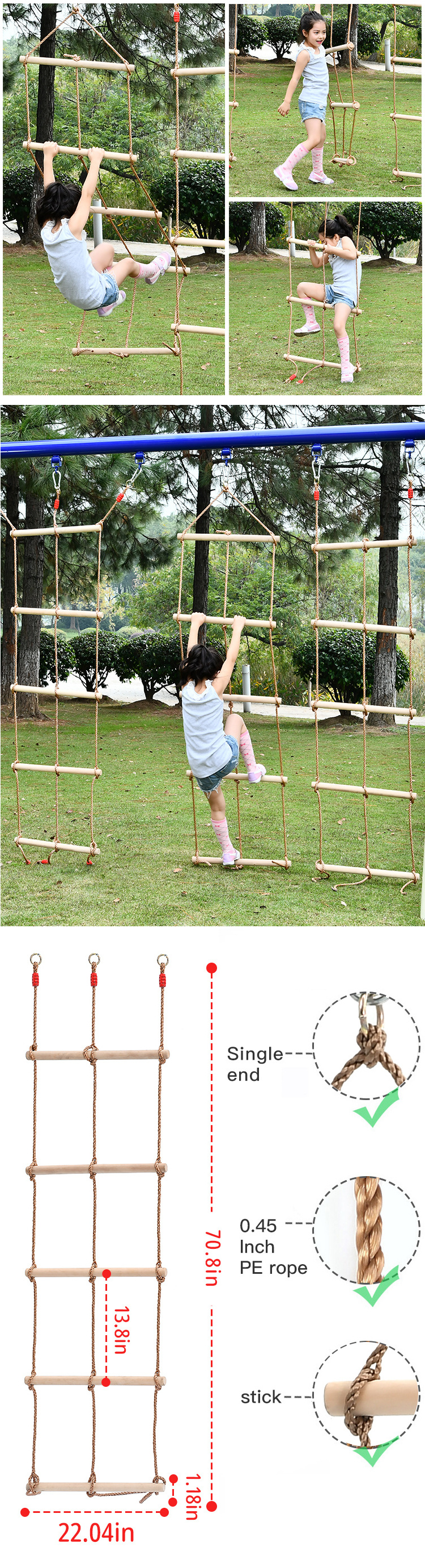 Ladder swing Climbing Ladder Fitness Toy Exercise Equipment Climbing Rope Ladder