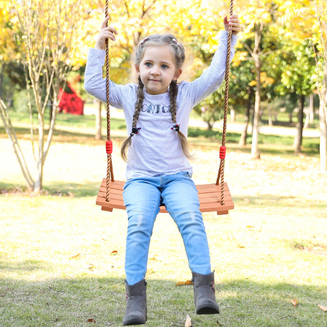 Kids  Wood hanging Swings seat swing set for Backyard Playground equipment