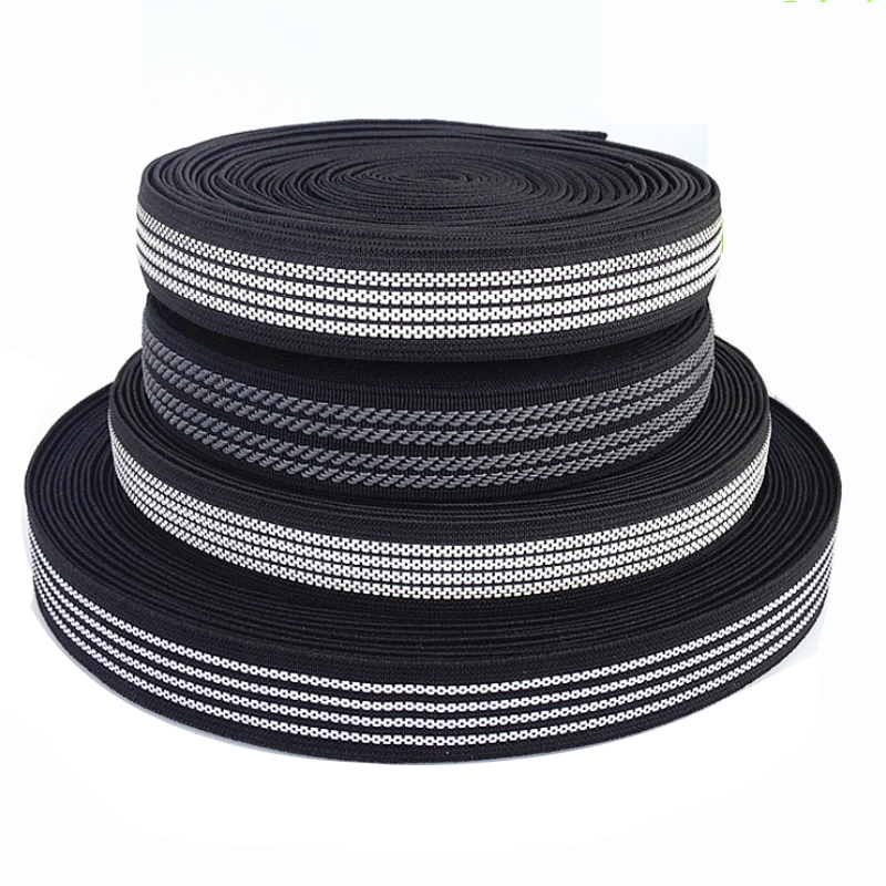 Factory 2.5cm  Anti Slip Rubber Elastic Band Belt Non Slip Webbing Strap Silicone Elastic Web Band for Ski Suit