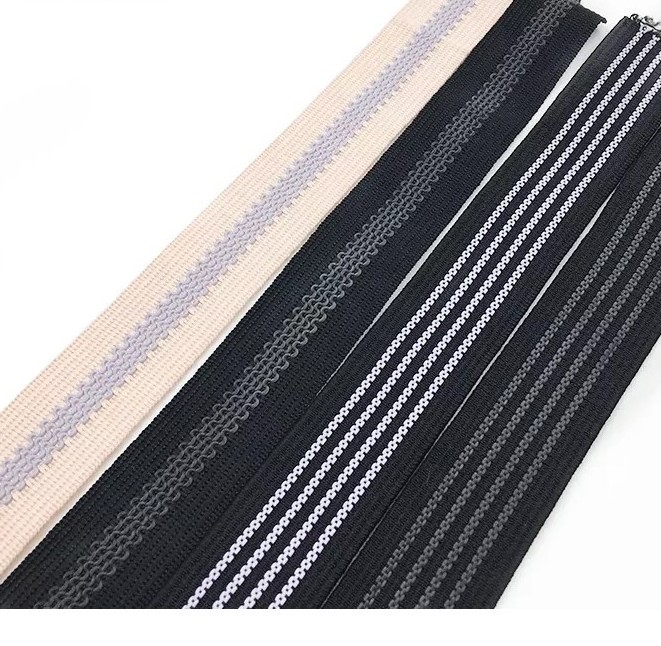 Factory 3.2cm Color  Polyester Knit Anti Slip Elastic Tape Spandex Elastic Band for Pants Waistband Ski Suit