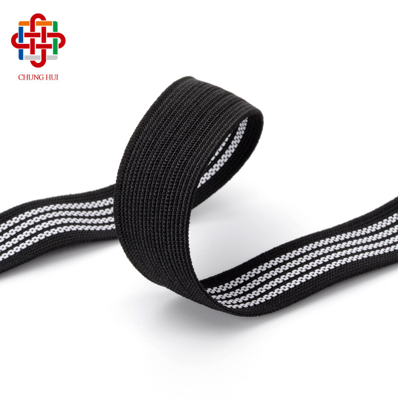 Factory 2.5cm  Anti Slip Rubber Elastic Band Belt Non Slip Webbing Strap Silicone Elastic Web Band for Ski Suit