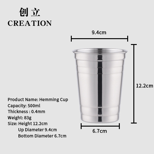 Factory Direct the Wonderful Custom Logo 7oz India Eco Friendly Stainless Steel Coffee Beer Pong Twist Toddler Cola Cups